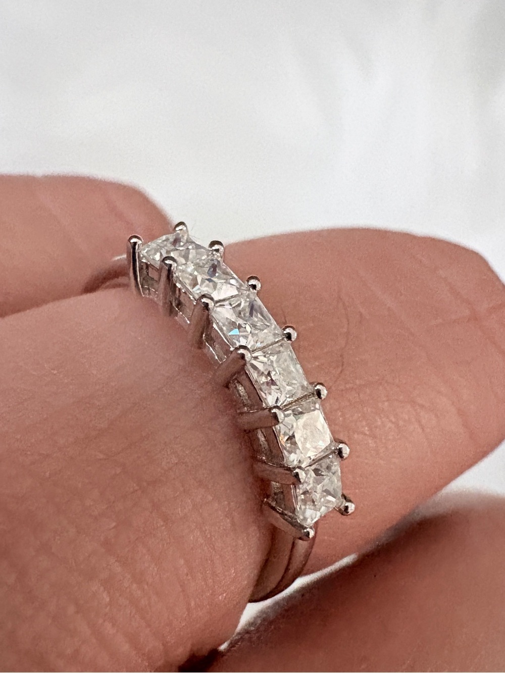 Sterling Silver 925 Moissanite Princess Cut Engagement ring